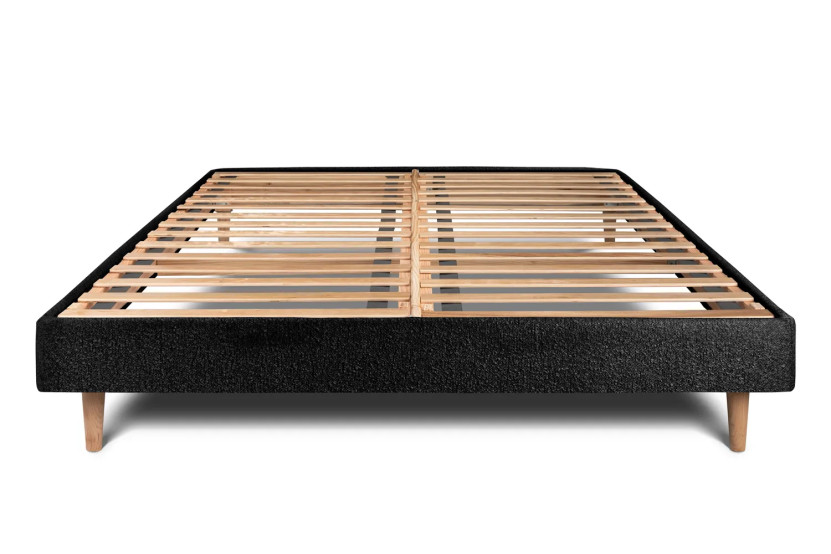 Sommier à Lattes 135x190 cm - H29 cm - Bouclette - Noir