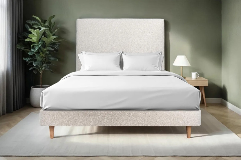 Sommier à Lattes 140x200 cm - H29 cm - Bouclette - Beige clair