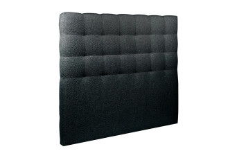 Tête de lit 160 cm Capitonnée - Tissu Bouclette Noir