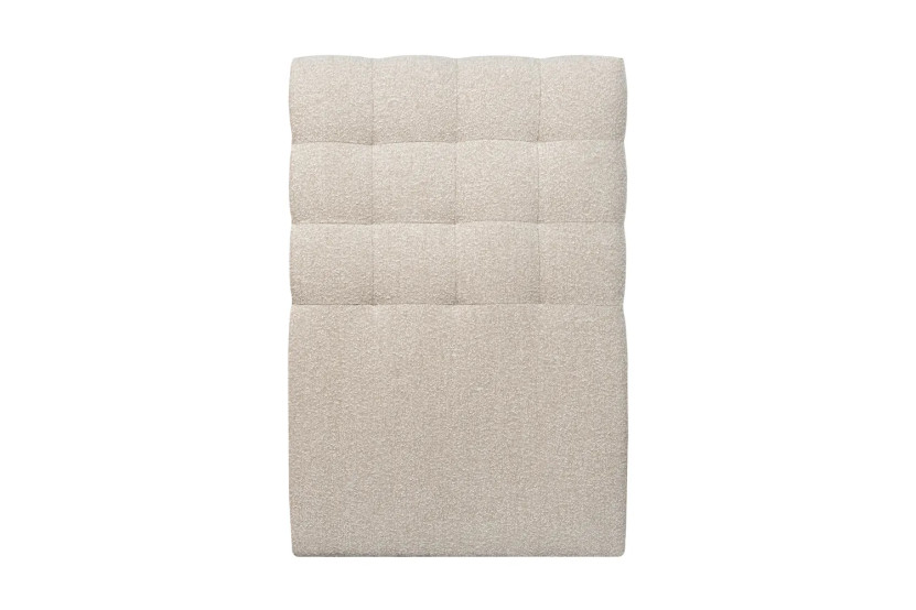 Tête de lit 90 cm Capitonnée - Tissu Bouclette Beige Clair